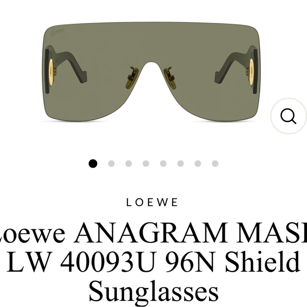 LOEWE transparent Mask Metal Sunglasses; shiny dark green